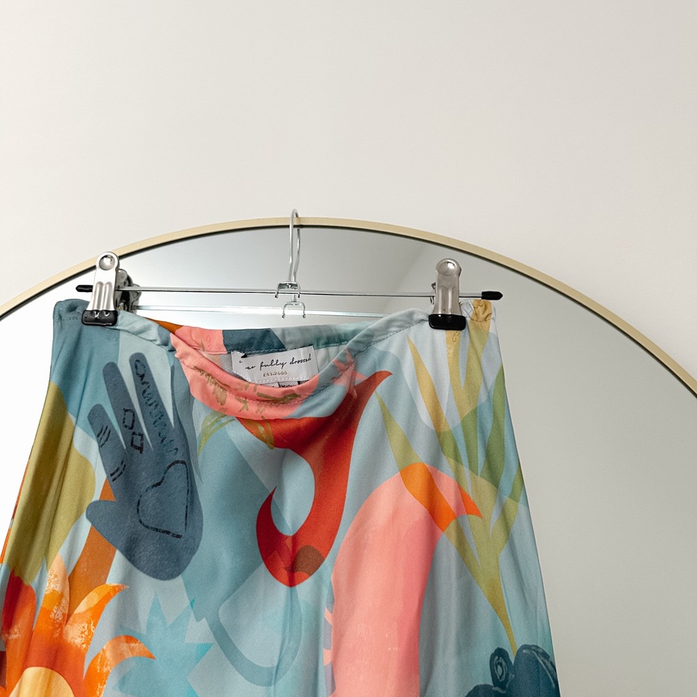 Anthropologie Multicolor Abstract Floral Shower Curtain